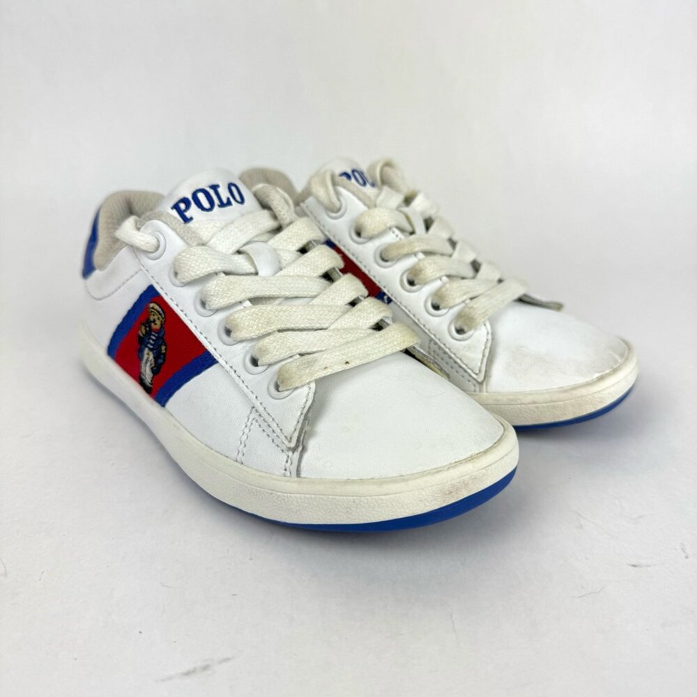 Polo by Ralph Lauren White Sneakers with Blue and Red Accents